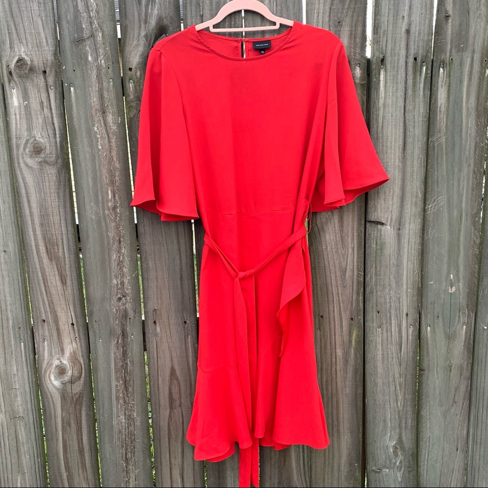 Who What Wear Red Midi Dress